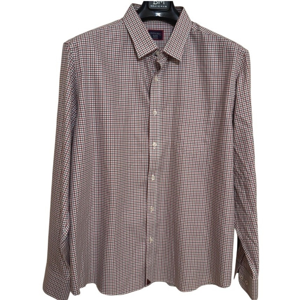 UNTUCKit Button Down Shirt Men's XXL Long Sleeve Red‎ Blue Check Wrinkle Free